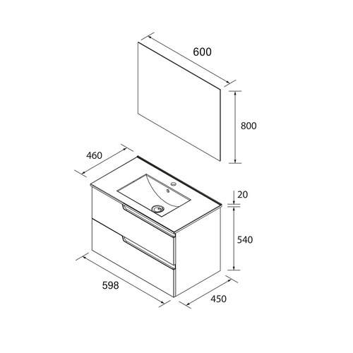 SALGAR VIMA CONJUNTO ROBLE AFRICA 60 CM