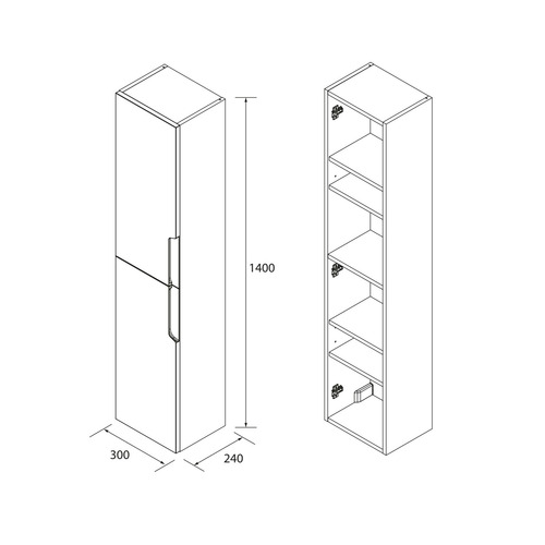 SALGAR VIMA PILAR BLANCO MATE 30X24X140 CM