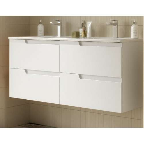 SALGAR VIMA BAJO BL MATE + ENCIMERA PORCELANA 2 SENOS 120 CM