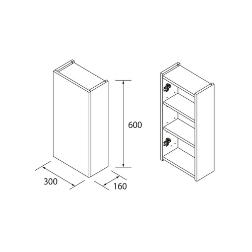 SALGAR INFINITY COLGAR BLANCO BRILLO 30X16X60