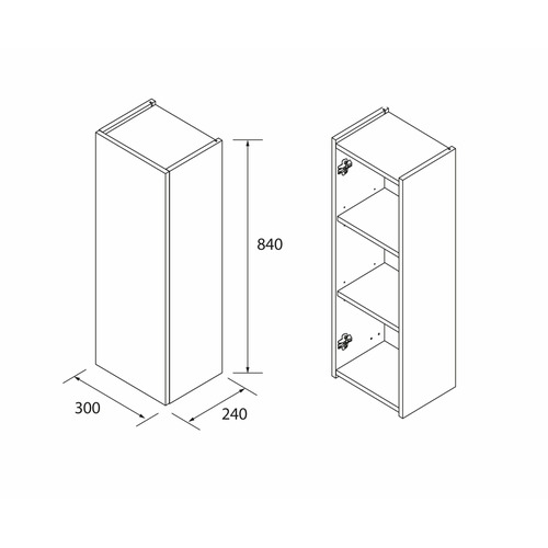 SALGAR INFINITY COLGAR BLANCO BRILLO 30X24X84