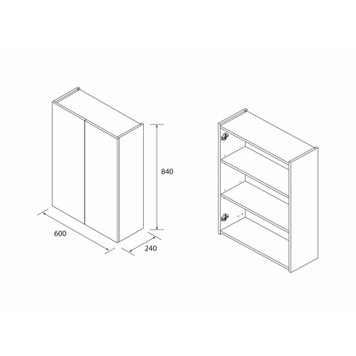 SALGAR INFINITY COLGAR BLANCO BRILLO 60X24X84