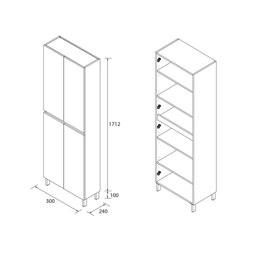 SALGAR INFINITY PILAR BLANCO BRILLO 60X24X181