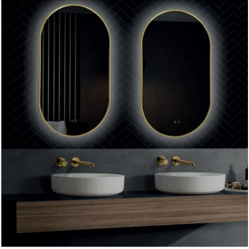 LEDIMEX TOKYO ESPEJO OVALADO GOLD RETROILUMINADO 50X90