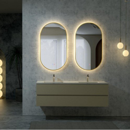 LEDIMEX TOKYO ESPEJO OVALADO GOLD RETROILUMINADO 50X90