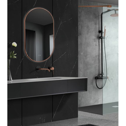 LEDIMEX TOKYO ESPEJO OVALADO ORO ROSA RETROILUMINADO 50X90