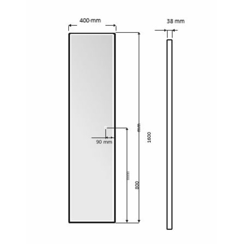 LEDIMEX NEW YORK ESPEJO RECTANGULAR NEGRO 40X160 CM