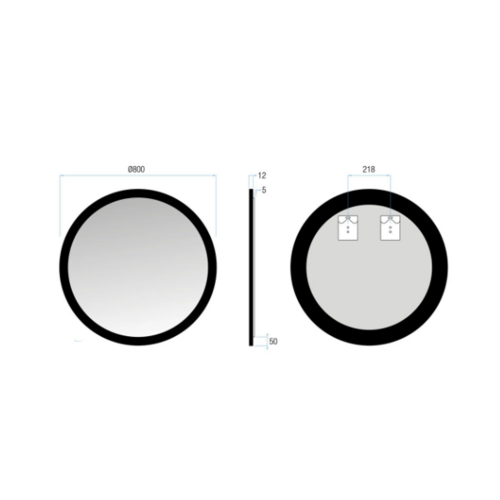 PYP MIRKO ESPEJO REDONDO NEGRO Ø 80