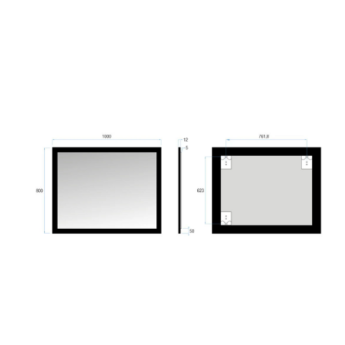 PYP MIRKO ESPEJO RECTANGULAR NEGRO 100X80