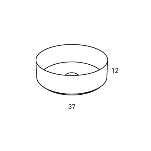 VISOBATH COLORS LAVABO CERÁMICO NEGRO  Ø37 CM