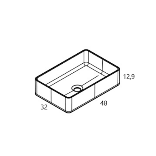 VISOBATH QUADRO LAVABO SOLID SURFACE BL MATE 48 CM