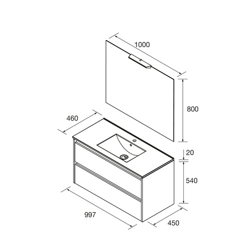 SALGAR NOJA CONJUNTO COMPLETO NOGAL MAYA 100 CM