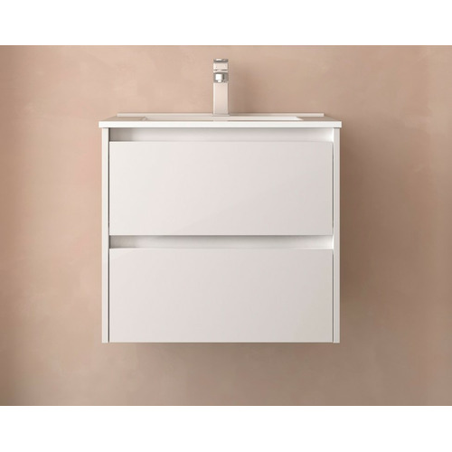 SALGAR NOJA BAJO + ENCIMERA PORCELANA BLANCO BRILLO 60 CM