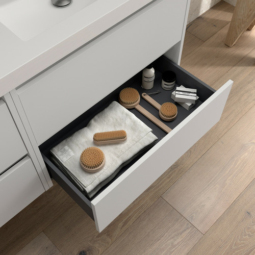 SALGAR NOJA BAJO + ENCIMERA PORCELANA BLANCO MATE 100 CM