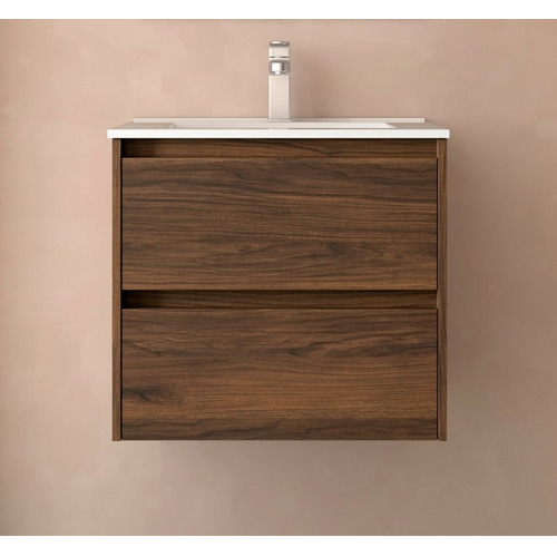 SALGAR NOJA BAJO + ENCIMERA PORCELANA NOGAL MAYA 60 CM