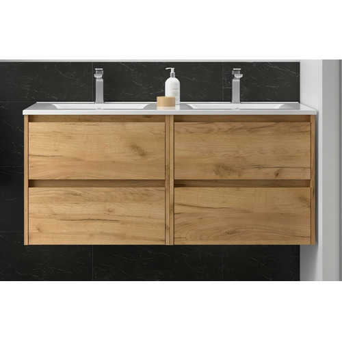 SALGAR NOJA BAJO DOBLE + ENCIMERA PORCELANA 2S ROBLE AFRICA 120 CM