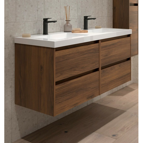 SALGAR NOJA BAJO DOBLE + ENCIMERA CARGA MINERAL 2S NOGAL MAYA 140 CM