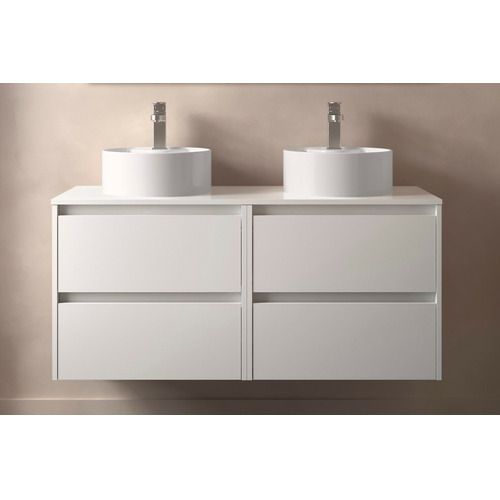 SALGAR NOJA BAJO DOBLE + ENCIMERA BLANCO MATE 120 CM