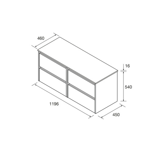 SALGAR NOJA BAJO DOBLE + ENCIMERA BLANCO MATE 120 CM