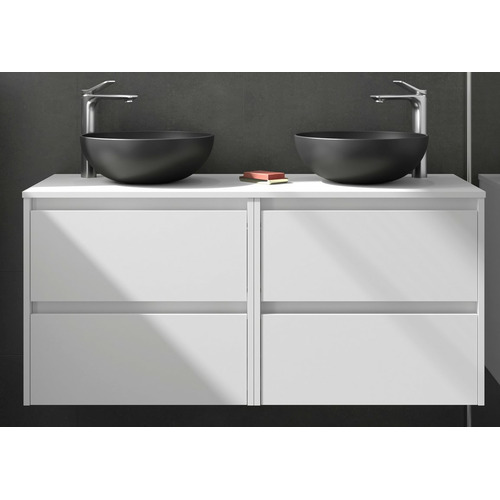 SALGAR NOJA BAJO DOBLE + ENCIMERA BLANCO MATE 140 CM