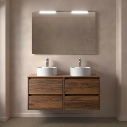 SALGAR NOJA BAJO DOBLE + ENCIMERA NOGAL MAYA 120 CM