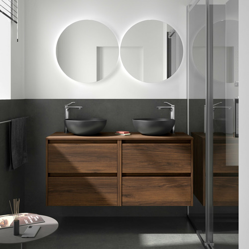 SALGAR NOJA BAJO DOBLE + ENCIMERA NOGAL MAYA 140 CM