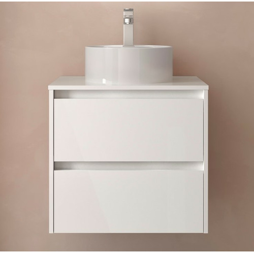 SALGAR NOJA BAJO + ENCIMERA BLANCO BRILLO 60 CM