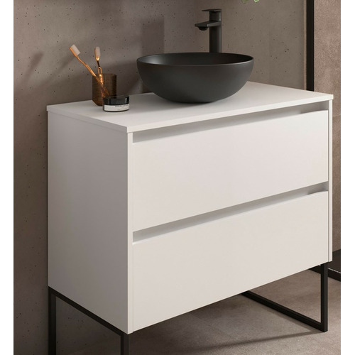 SALGAR NOJA BAJO + ENCIMERA BLANCO MATE 80 CM