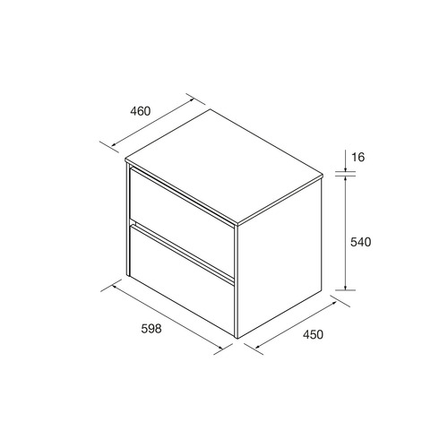 SALGAR NOJA BAJO + ENCIMERA NATURAL 60 CM