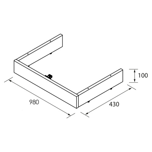 SALGAR ZÓCALO PARA MUEBLE CON PATAS BLANCO BRILLO 100 CM
