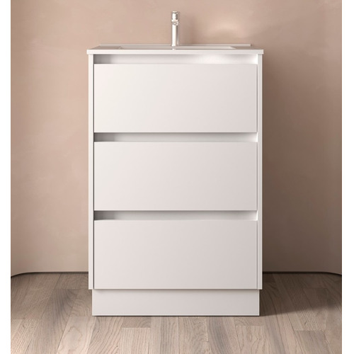 SALGAR NOJA BAJO + ENCIMERA PORCELANA 3C BLANCO MATE 60 CM