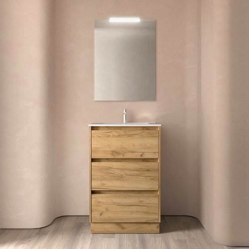 SALGAR NOJA BAJO + ENCIMERA PORCELANA 3C ROBLE AFRICA 60 CM