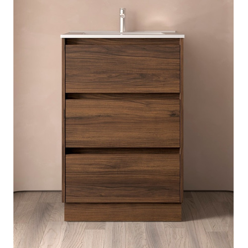 SALGAR NOJA BAJO + ENCIMERA PORCELANA 3C NOGAL MAYA 60 CM