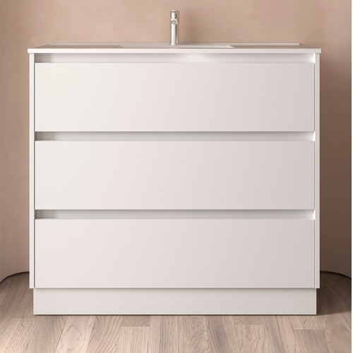 SALGAR NOJA BAJO + ENCIMERA PORCELANA 3C BLANCO MATE 100 CM