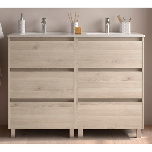 SALGAR NOJA BAJO DOBLE 3C + ENCIMERA PORCELANA 2S NATURAL 120 CM