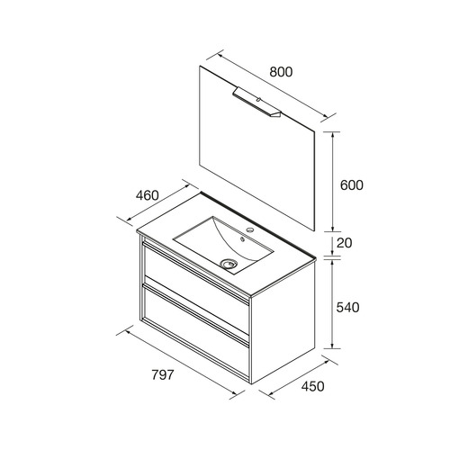 SALGAR ATTILA CONJUNTO COMPLETO 2C ROBLE AFRICA 80 CM