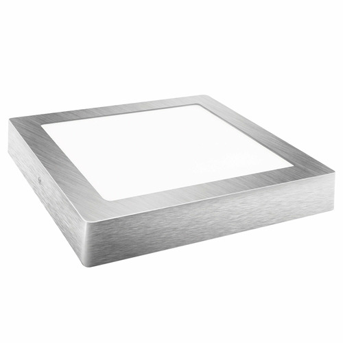 DOWNLIGHT LED MATEL SUPERFICIE CUADRADO PLATA18W FRÍA