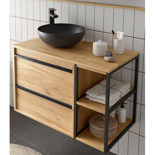 SALGAR ATTILA BAJO + ENCIMERA ROBLE AFRICA 85 CM