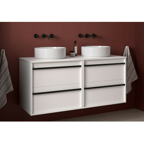 SALGAR ATTILA BAJO DOBLE + ENCIMERA BLANCO MATE 120 CM