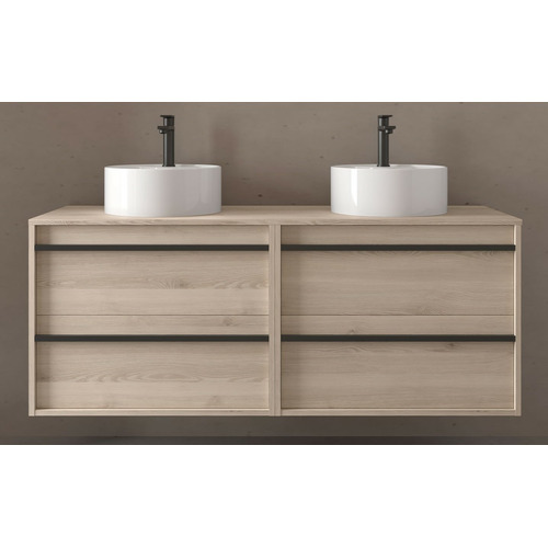 SALGAR ATTILA BAJO DOBLE + ENCIMERA NATURAL 140 CM