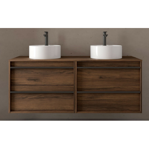 SALGAR ATTILA BAJO DOBLE + ENCIMERA NOGAL MAYA 140 CM