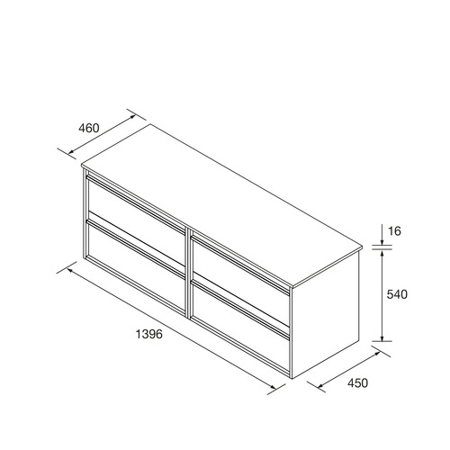 SALGAR ATTILA BAJO DOBLE + ENCIMERA NOGAL MAYA 140 CM