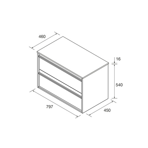 SALGAR ATTILA BAJO 2 C + ENCIMERA ROBLE AFRICA 80 CM