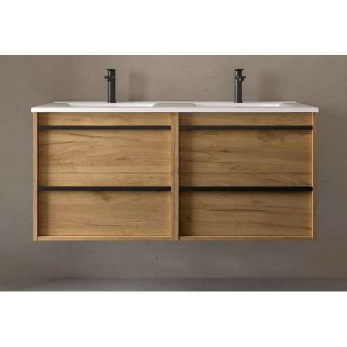 SALGAR ATTILA BAJO DOBLE 2S + ENCIMERA PORCELANA ROBLE AFRICA 120 CM