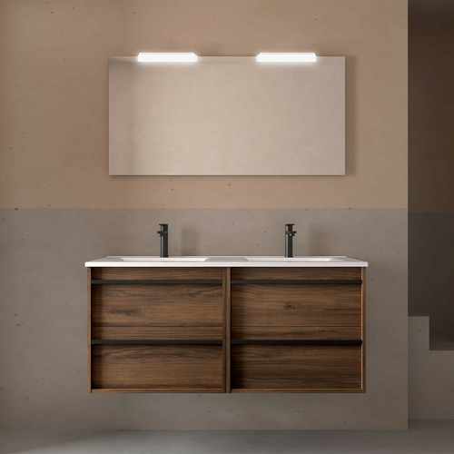 SALGAR ATTILA BAJO DOBLE 2S + ENCIMERA PORCELANA NOGAL MAYA 120 CM