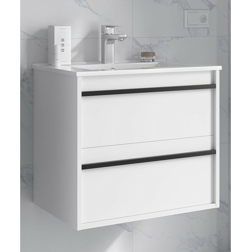 SALGAR ATTILA BAJO 2C + ENCIMERA PORCELANA BLANCO MATE 60 CM