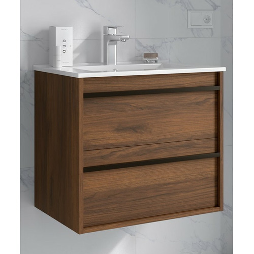 SALGAR ATTILA BAJO 2C + ENCIMERA PORCELANA NOGAL MAYA 60 CM