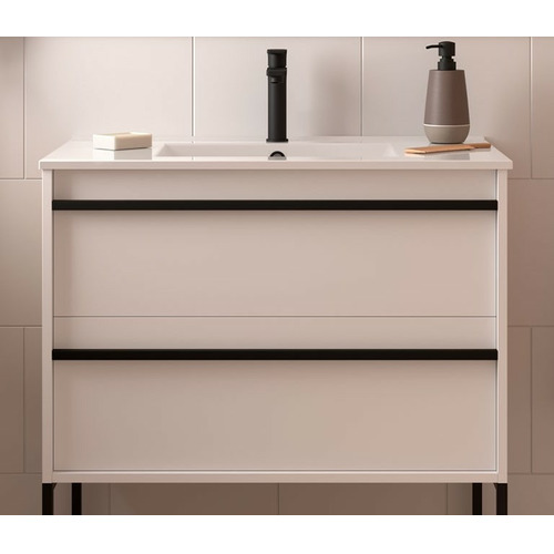 SALGAR ATTILA BAJO 2C + ENCIMERA PORCELANA BLANCO MATE 80 CM