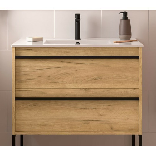 SALGAR ATTILA BAJO 2C + ENCIMERA PORCELANA ROBLE AFRICA 80 CM