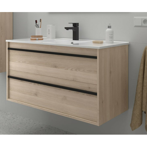 SALGAR ATTILA BAJO 2C + ENCIMERA PORCELANA NATURAL 100 CM